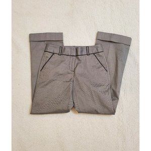Talbots Petite Size 2 Dress Pants Stretch Herringbone Navy Blue Wide Leg Bottom